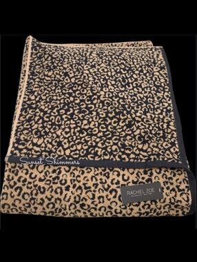 70" Rachel Zoe Leopard Cheetah Animal Print Pool Beach Towel Blanket Bath Sheet
